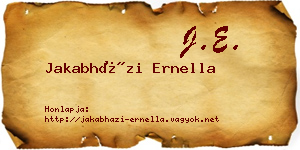 Jakabházi Ernella névjegykártya